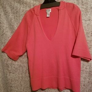 Zenergy by Chico's short sleeve sweater/ hoodie